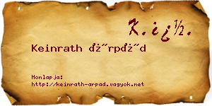 Keinrath Árpád névjegykártya